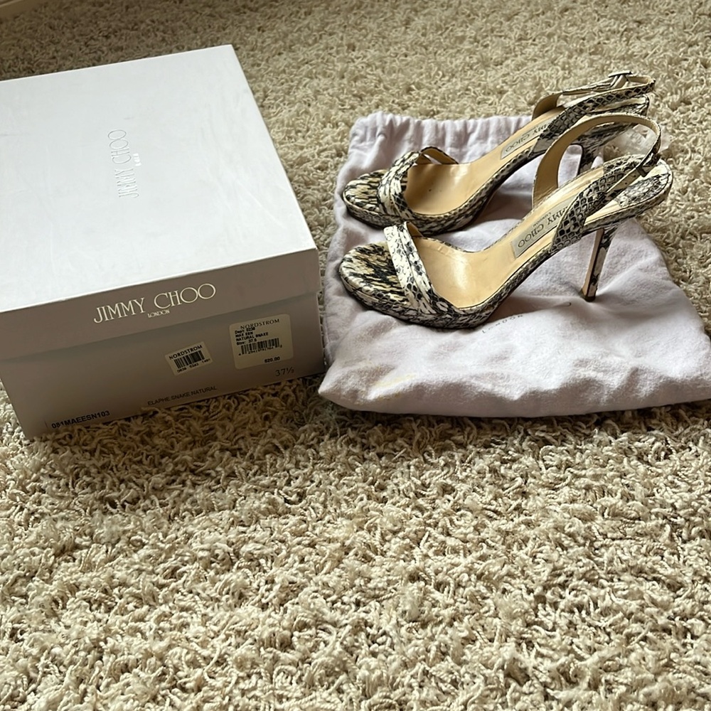 Jimmy Choo 37 1/2 3 inch heels